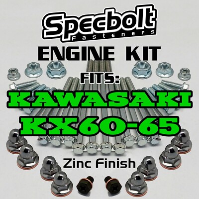 KX60 KX65 Engine Rebuild Bolt Kit fits Kawasaki KX 60 65 Specbolt OEM ZINC Stock