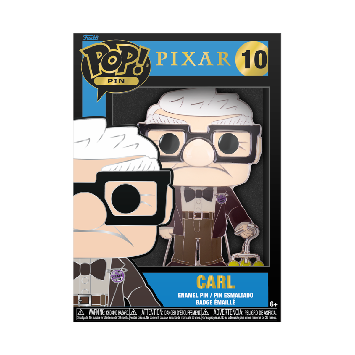 Carl Disney Pixar UP Movie Funko Pop! Pin Pop Pins Large Enamel Pin