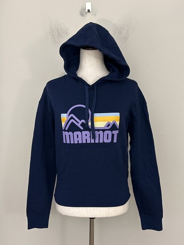 NWT! Marmot Women's Sz XS Costal Fleece Pullover Graphic Hoodie Sweatshirt Navy - Picture 3 of 10