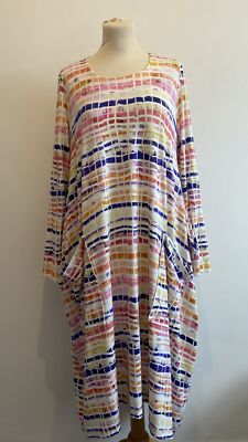 Ralston Ballon Midikleid Gr. Small Jersey Stretch Taschen bunt