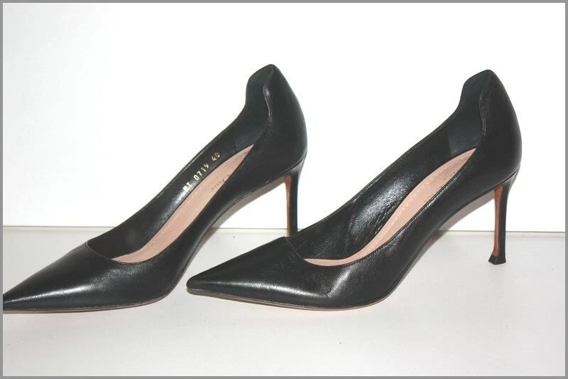 CHRISTIAN DIOR Paris Escarpins Pointus Tout Cuir Noir Talons