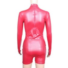 Body Con Leotard In Spandex Finto Lattice Da Donna Costume Festa Slim Sexy S-3XL