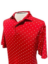 Fairway & Green Mens Short Sleeve Red White Stars - Golf Polos Made In USA LRG