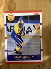 1990-91 Score RED #398 Mats Sundin Rookie Quebec Nordiques Toronto Maple Leafs