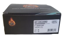 80 Grit 6" Sanding Discs H & L Green High Teck DAG6080 Box of 50 Discs