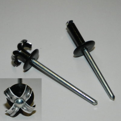 Flachkopfnieten Stahl 500 Stück Alu-Bechernieten 4x9,5 Mm – Flachkopf Dichtnieten Mit Alu-Spanndorn, Für Dünne Materialien Aluminium Vollnieten