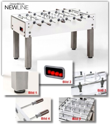 Kickertisch Tischkicker Kicker G-500 NewLine CLASSICO WEIß