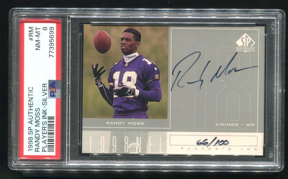 1998 SP Authentic Randy Moss Player's Ink Silver RC AUTO 66/100