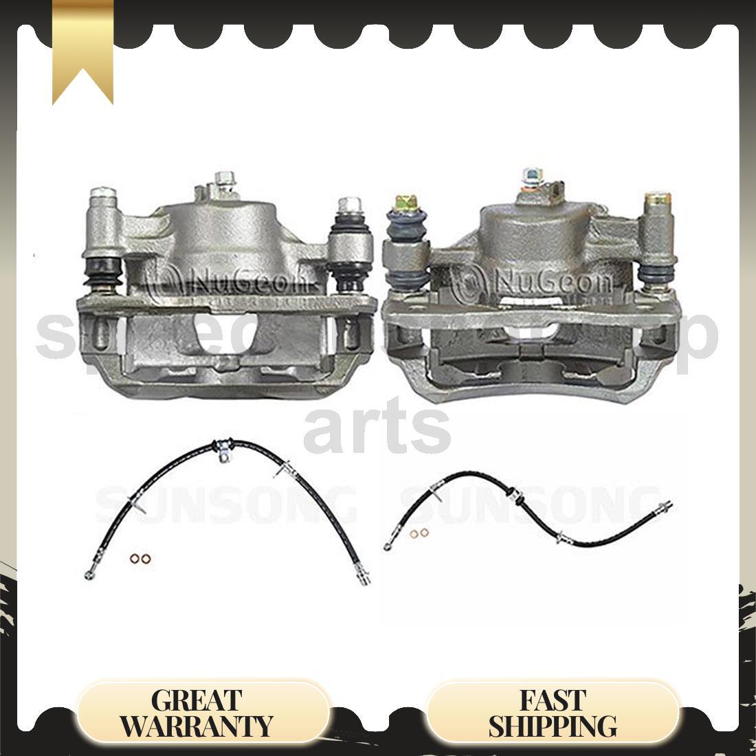 Front Brake Caliper Set with Hose 4pcs Compatible with Honda Accord 2.0L