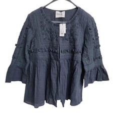 Bnwt Velvet By Graham & Spencer Cotton Blue Boho Jacket Sz Small Uk 8 Sse Descri
