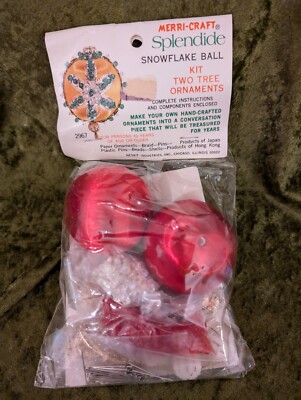 Vintage Merri-Craft Christmas Ornament Kit Snowflake 2967