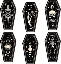 BBTO 6 Pcs Boho Skull Wall Decor Moon Stars Sun Hanging Gothic... 