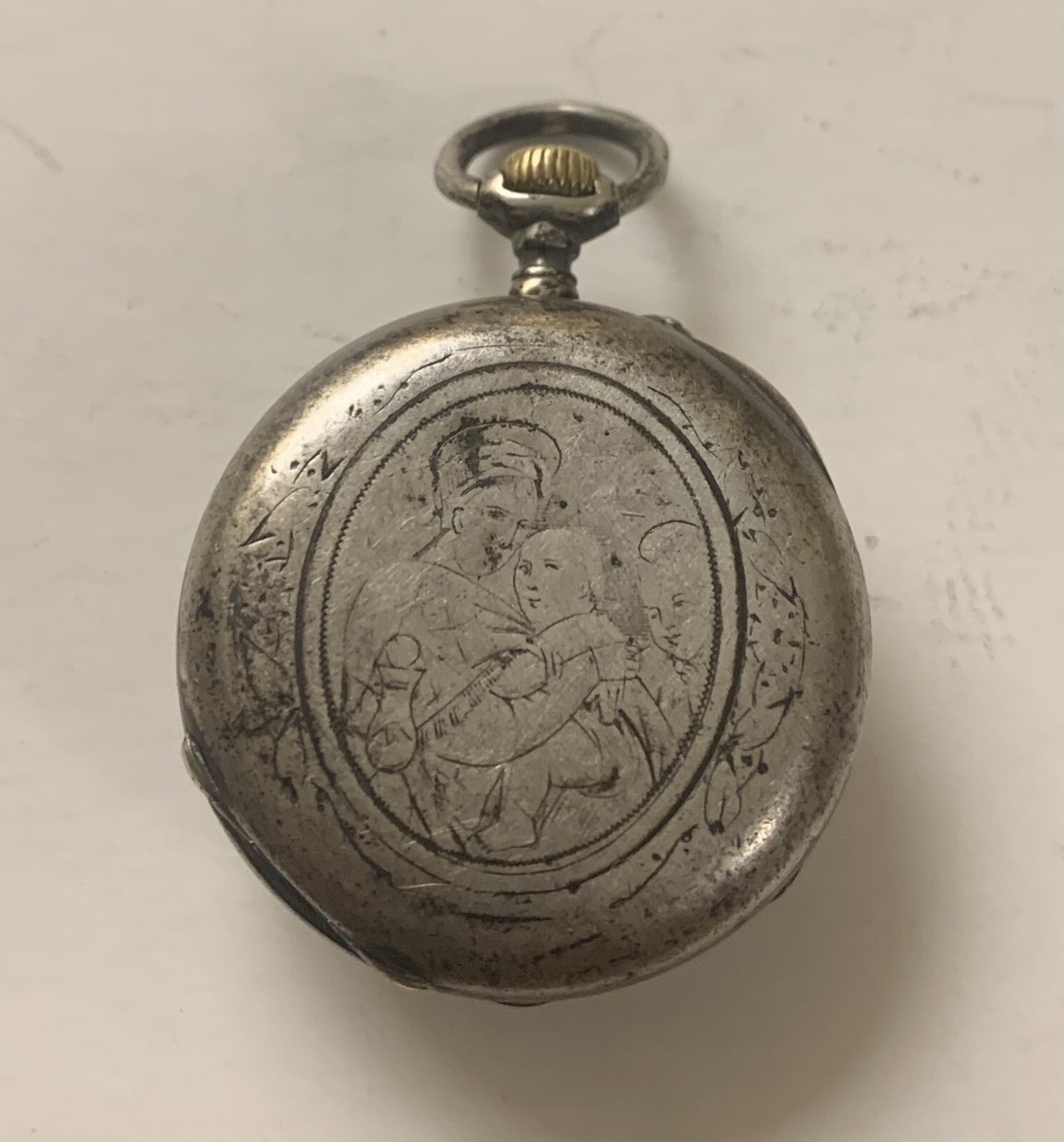 Boîtier De Montre Gousset Vintage - Métal Argenté, Sans Mouvement, Pour Homme