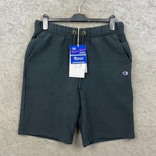 Champion Shorts Mens Medium Black Reverse Weave Warm Up Sweat Gym Active BNWT