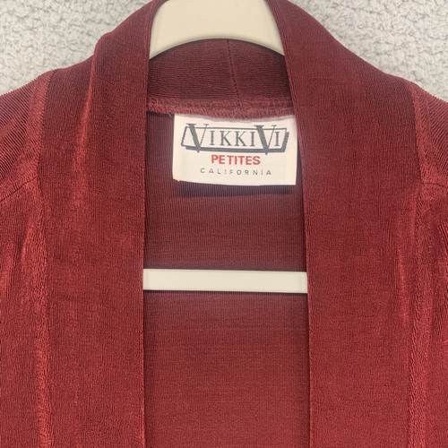 Vikki Vi Womens Cardigan Sweater Small Petites Red Casual Open California - Picture 4 of 10