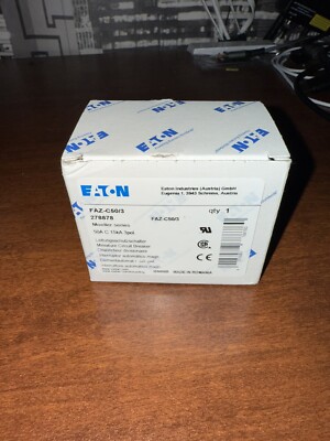 Eaton FAZ-C50/3 XEffect Moeller Series Circuit Breaker 3-Pole 50A 278878 