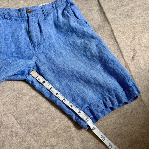 Crewcuts blue 100% linen shorts boys 12 adjustable waist soft coastal Scandi - Picture 7 of 9