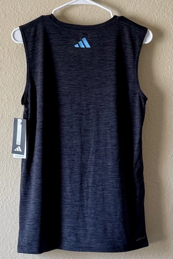 Boys Adidas Athletic Tee Tank Shirt Youth Sports Training Muscle Active Wear - Image 2 of 4