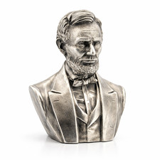 Abraham Lincoln Bust 32 oz Gold Spartan 999+ Pure Silver Statue Collectible Gift