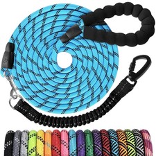 Long Dog Leash 10 FT: Heavy Duty Rope Leashes for Dogs 10ft 1/3'', Blue