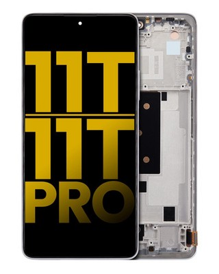 OLED-Display mit Rahmen für Xiaomi 11T / 11T Pro (wiederaufbereitet) (Moonlight