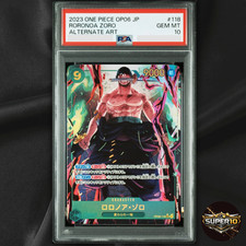 PSA 10 Roronoa Zoro Alt Art OP06-118 SEC Wings of Captain - Japanese 2023