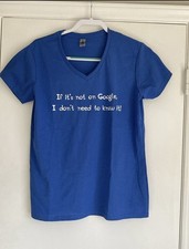 Gildan 100 Heavy Cotton V-Neck Women s T-shirt Size Large Royal Blue