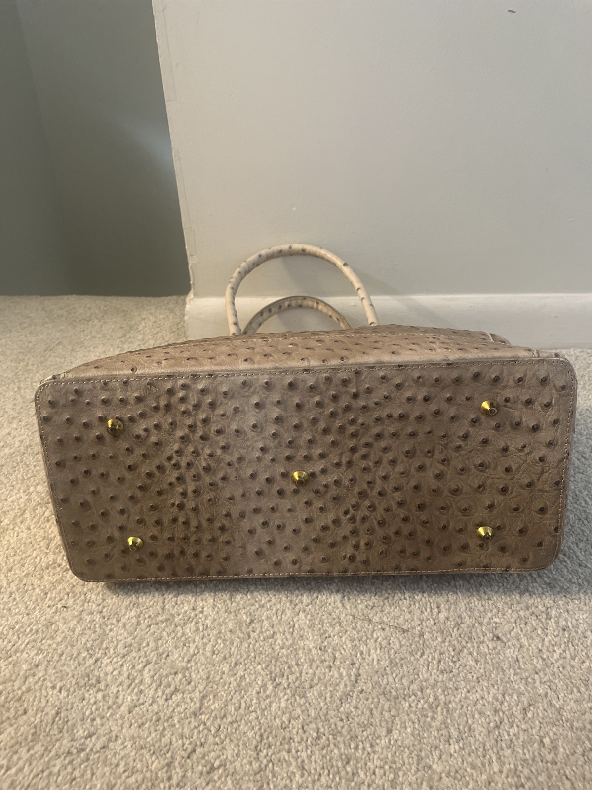 Genuine PELLE DI GIADA Merci Marie Italy  leather Ostrich Handbag Hermes Style thumbnail 7