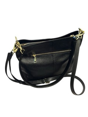 Kattee Women's Black Genuine Cowhide Leather Satchel Shoulder/Crossbody Bag
