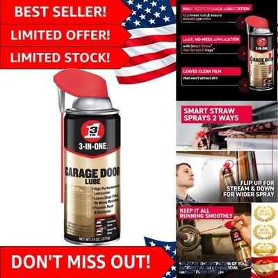 11 OZ Garage Door Lubricant with Precision SMART STRAW Sprays - Easy Application