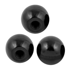 3Pack Black Plastic Round Handle Ball Knob M12 Threaded 40mm Dia Machine Tools