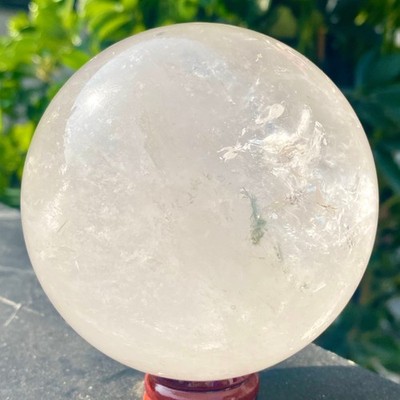 1.85LB Natural White Crystal Clear Quartz Crystal Sphere Ball Healing Meditation