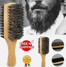 Men Boar Bristle Hair Brush | Natural Wooden Wave Styling Beard Hairbrush UK