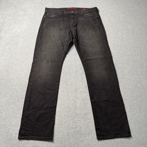 Banana Republic Jeans Mens 35x32 Black Denim Faded Cotton Straight Leg Adult - Picture 2 of 11