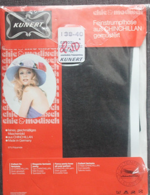 Vintage KUNERT Chic & Modisch Strumpfhose Gr. 38-40 Schwarz Glitzer Neu OVP