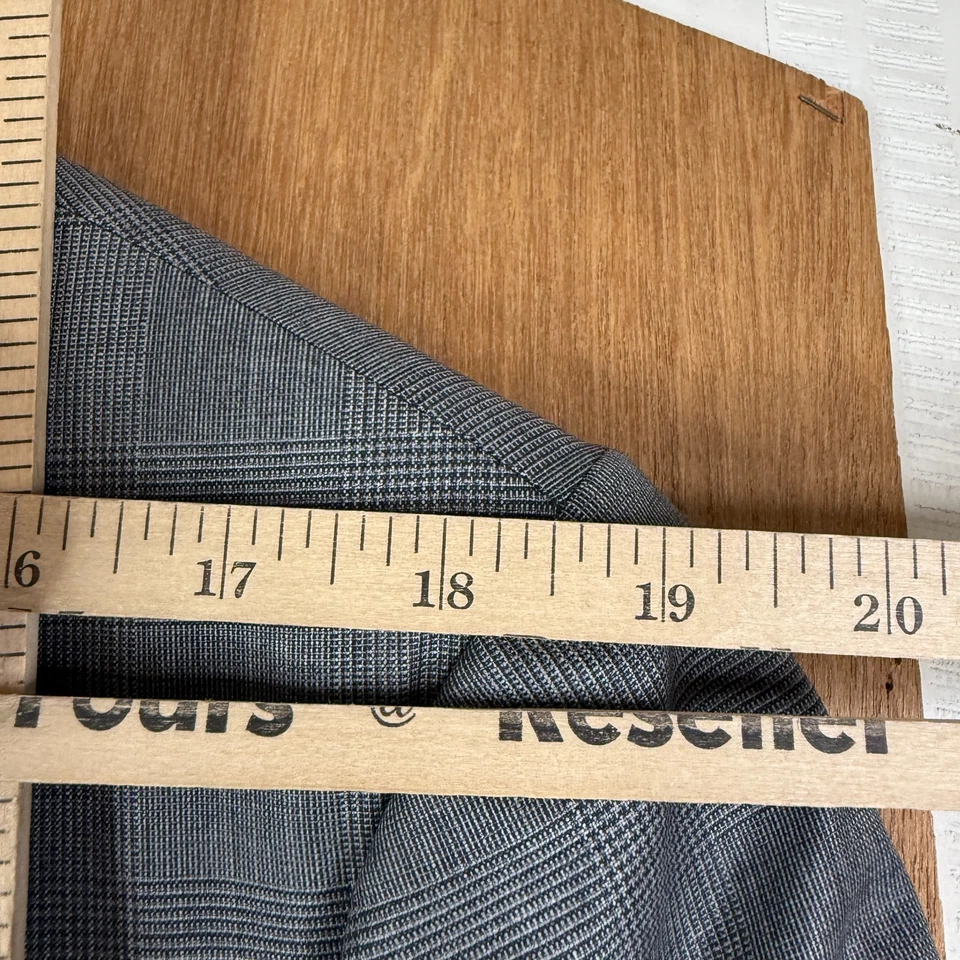 Traje Express Para Hombres 42L Gris Glen Check 3 Piezas Lana Elastizada Mezcla Pantalones 34x32 Foto 4 de 4