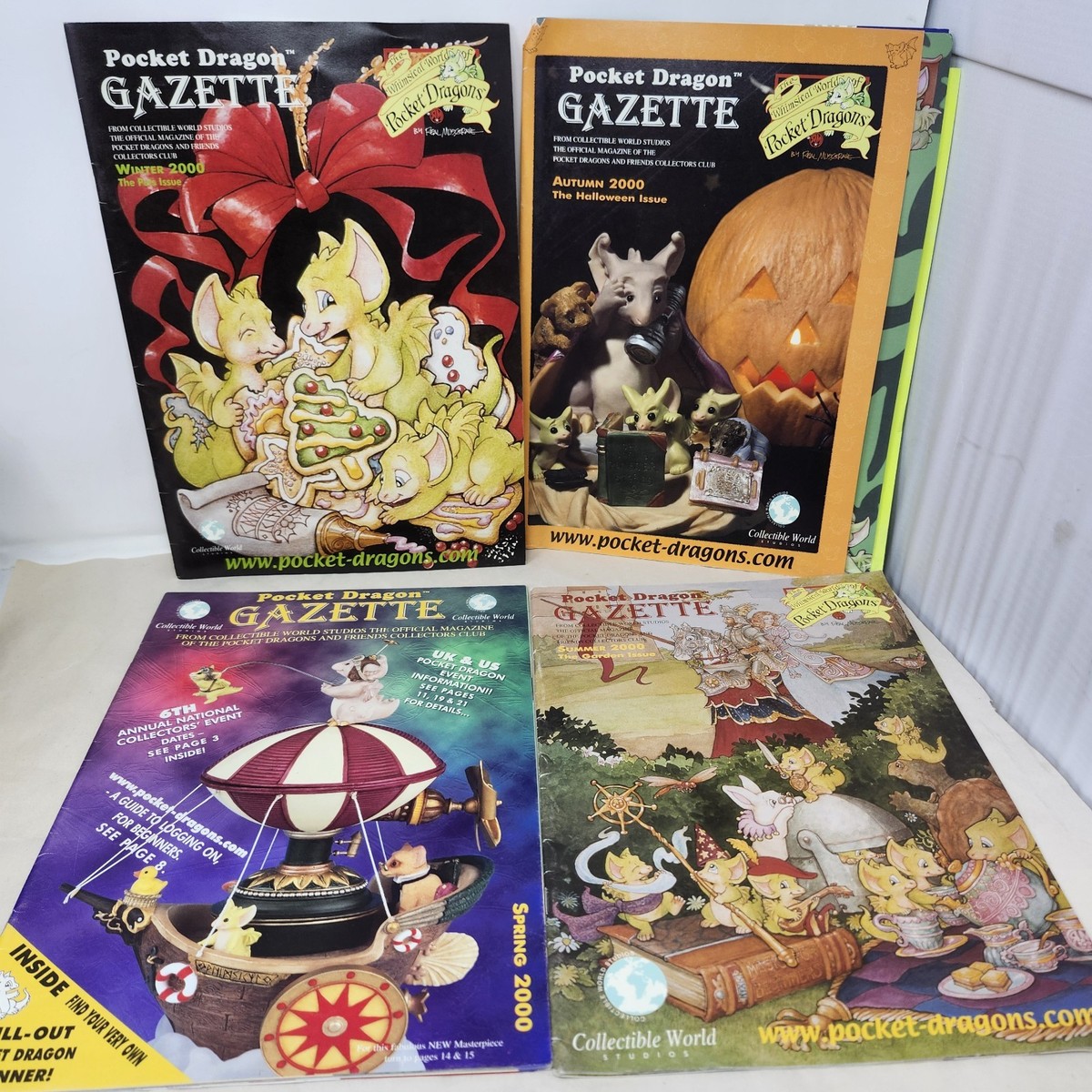 Lot of 4 Pocket Dragon Gazettes Collectible World Studios Real
