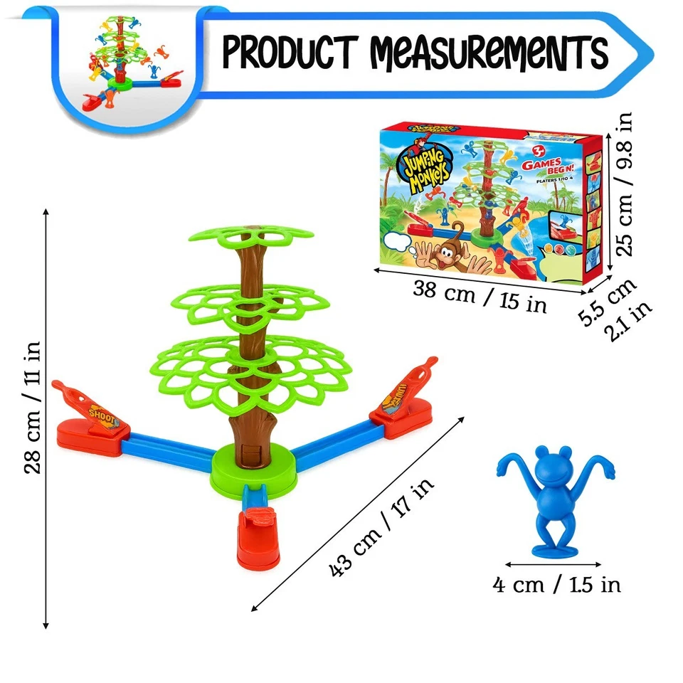 Kids Playset Jumping Monkey Tree Family Board Game Educational Toy 1-3 Players - Image 3 of 4
