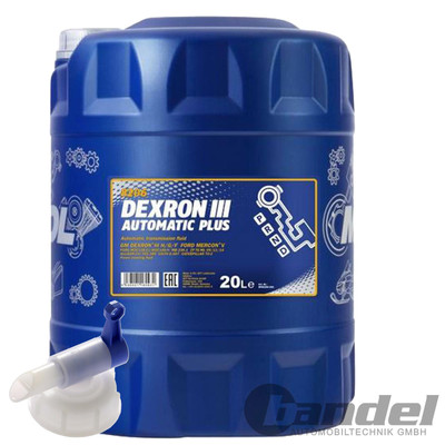 20 LITER MANNOL DEXRON 3 III AUTOMATIK PLUS GETRIEBEÖL + HAHN ATF SERVOÖL