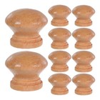Round Brown Wooden Cabinet Knobs, Polished Traditional Single Hole 10 Pack — photo 1