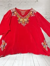 Beautiful Johnny Was Women’s L Embroidered Tunic Top