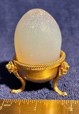 VINTAGE TRANSCULENT OPALITE EGG WITH GOLD TON...