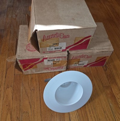 lot of 3 LITHONIA LIGHTING 7B2W U 6'' white Baffle Trim for can light