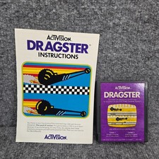 Atari 2600 Boxed Video Game Cartridge - Dragster - Tested + Manual image