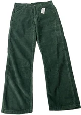 NWT Levis 568 Mens 33x34 Green Corduroy Workwear Loose Straight Carpenter Pants