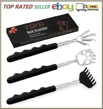 3 Pack Back Scratcher Metal Portable Telescoping with Rubber Handles, Extendable