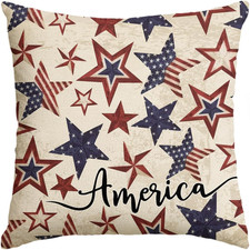 4Th of July Patriotic Independence Throw Pillow Cover, 18 X 18 Inch Memorial Day