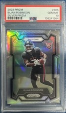 2023 PANINI PRIZM BIJAN ROBINSON SILVER PRIZM RC PSA 10 GEM MT FALCONS