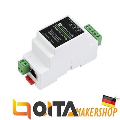 WaveShare Industrial Serial Server with POE Function RS485 to RJ45 Ethernet