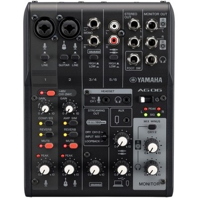 Yamaha AG06 MK2 Black Mischpult USB Audio Interface 6-Kanal Streaming Mixer Neu